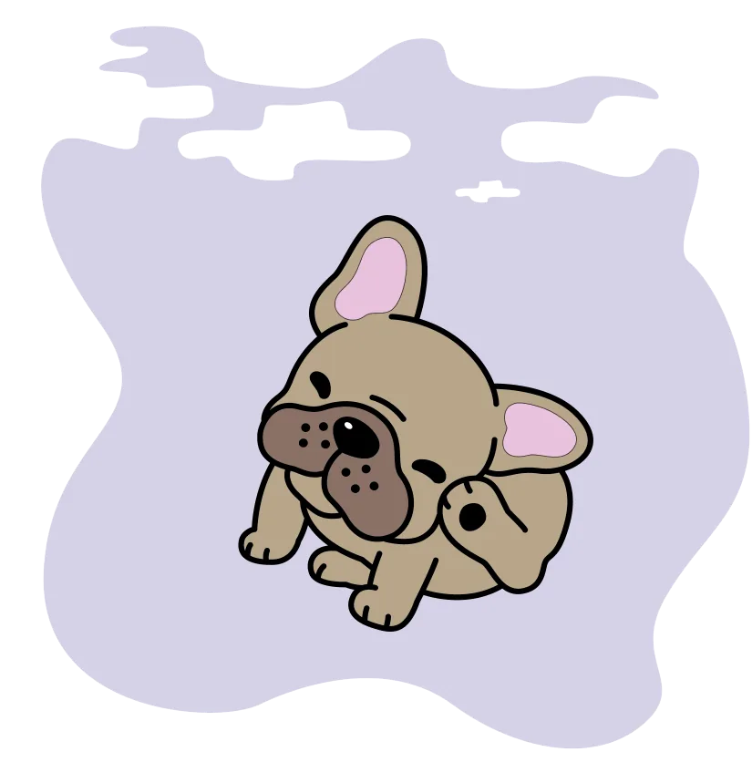 Cute illustration of a puppy lying down and resting