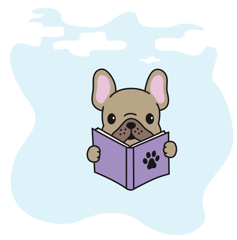 Cute illustration of a reading a book